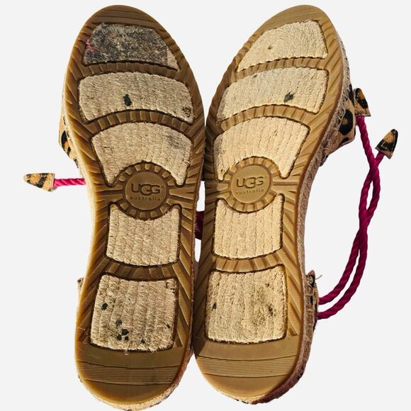 UGG Libbi Calf Hair Leopard Espadrille Flats Size 8 - Picture 8 of 8
